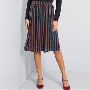 Modcloth Rainbow Shiny Stripe Skirt